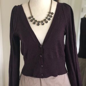 Moth Bordeaux V-neck Cardigan